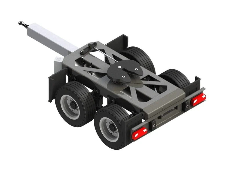 Carson 500907210 500907210-1 2-Axle Dolly Rigid RC Truck Accessory, Scale 1:14, Gigaliner Trailer, Spare Parts, Tuning Parts, Model Building, Silver