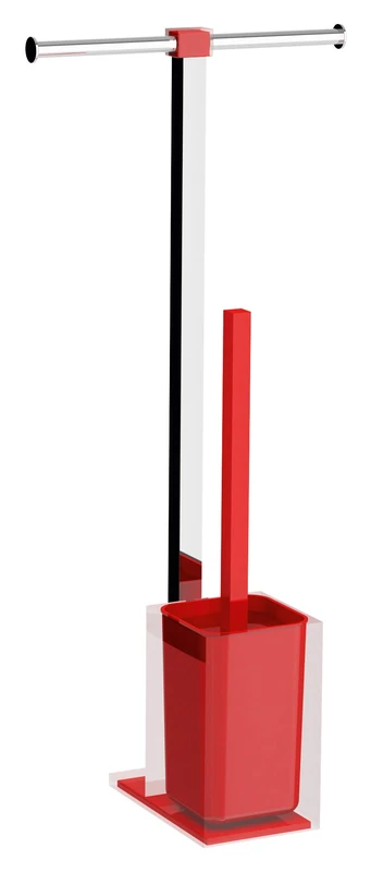 Gedy - ENSEMBLE PORTE PAPIER & BALAI ROUGE RAINBOW G-RA320600000 - Image 1