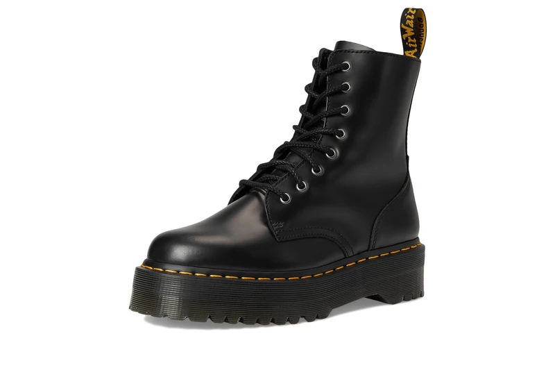 Dr. Martens Mens Jadon Amphibians, Black Black Polished Smooth 001, 7 UK