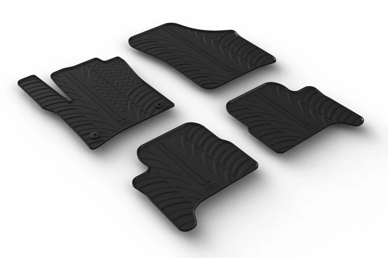 Gledring Rubber car mats set LHD compatible with Skoda Rapid 5 doors 2012- & Seat Toledo 5 doors 2013- (T profile 4-pieces + mounting clips)