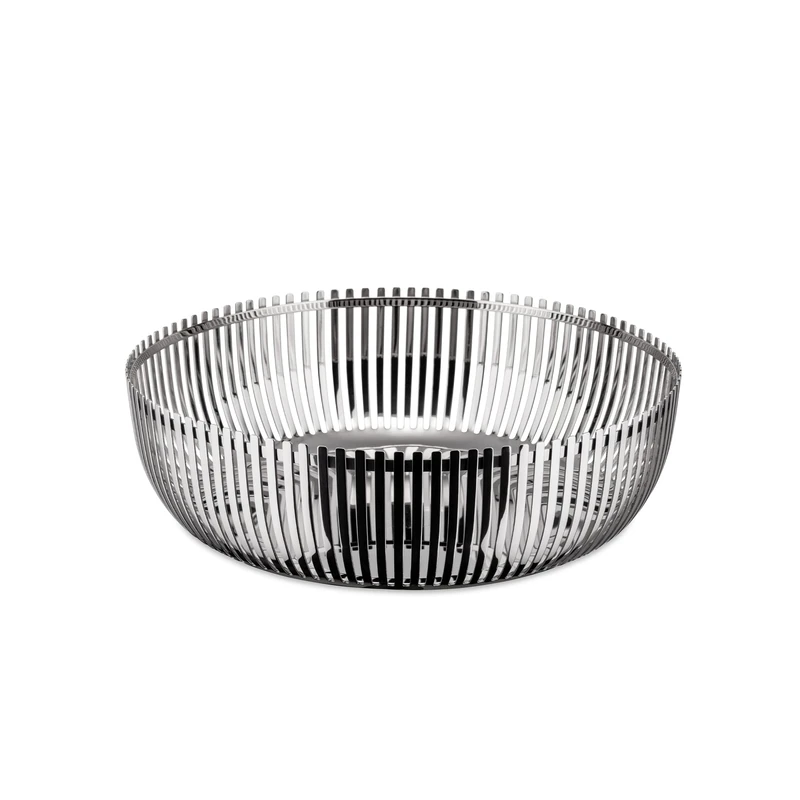 Alessi PCH02/23 - Design Perforated Kitchen Basket, 18/10 Polished Stainless Steel, 23 cm