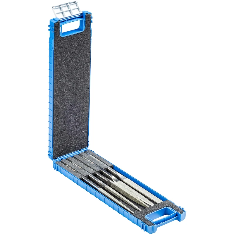 PFERD Diamond Mobile Phone File Set, 5 Pieces, Grain Size D 181, 215 mm, in Shatterproof Plastic Box, 15826273 - for Universal Use in Tool Making