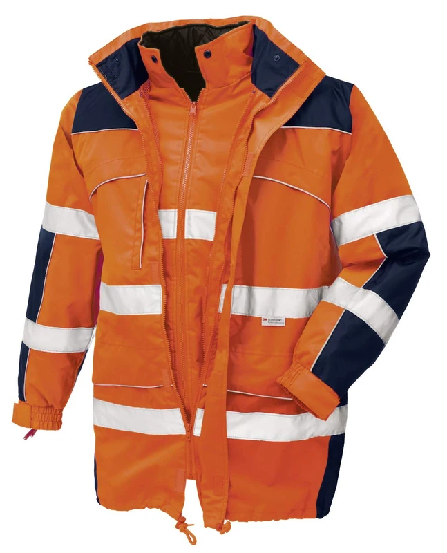 teXXor 4109-XL "Toronto" High Visibility-Parka, Orange/Navy Blue, X-Large - Image 1