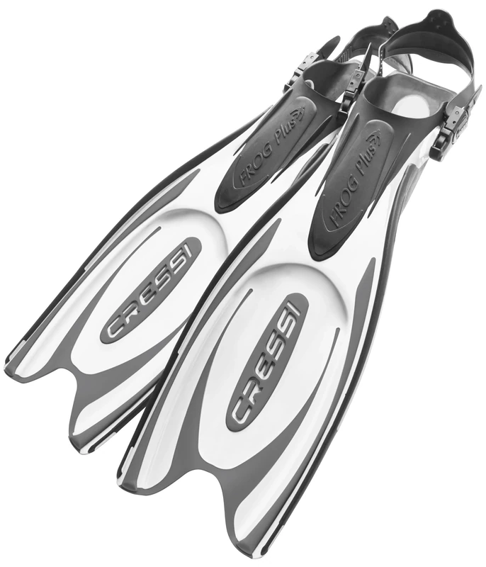 Cressi Frog Plus Open Heel Scuba Dive Fins (Made in Italy), Black/white, XS/S-2/5