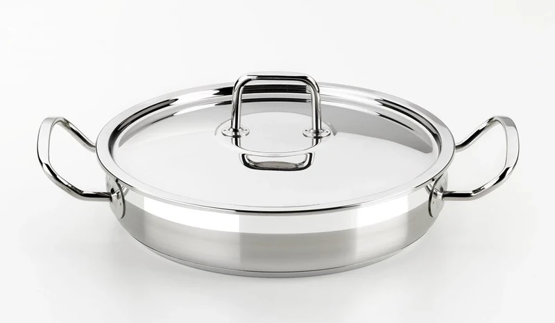 Braisogona A340558 Professional Low Casserole with Lid, 30 cm, Silver