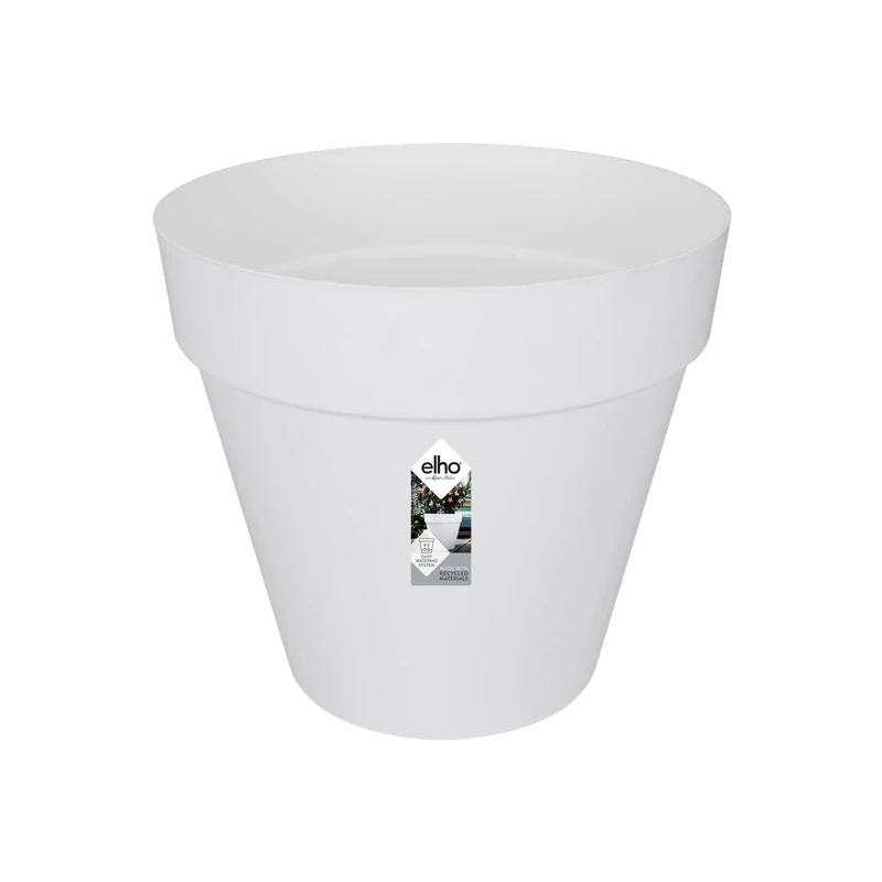elho Loft Urban Round 60 - Large Plant Pot Outdoor - 100% Recycled Plastic - Ø 58.0 x H 54.0 cm - White/White