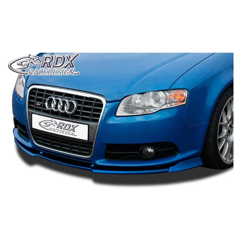RDX Racedesign Front Spoiler, 4 cm High, Polyurethane (PU), Made in Germany, Ready-to-build for Audi A4, Unpainted Black, Includes Mounting Kit, RDFAVX30065