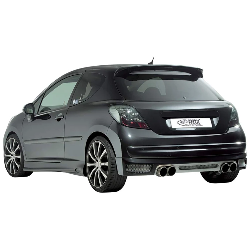 RDX Racedesign Rear bumper skirt compatible with Peugeot 207 2006- excl. SW (ABS)