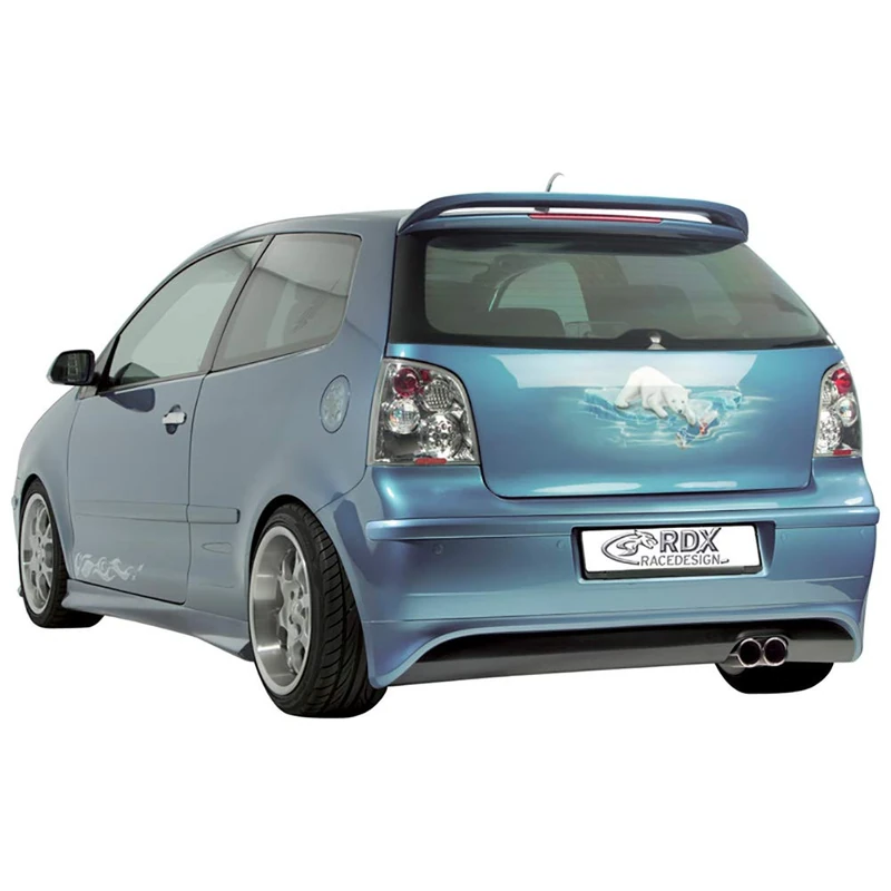 RDX Racedesign Rear bumper skirt compatible with Volkswagen Polo 9N/9N2 01-09 (PU)