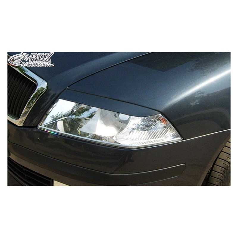 RDX Racedesign Head light spoilers compatible with Skoda Octavia II 2004-2008 (ABS)