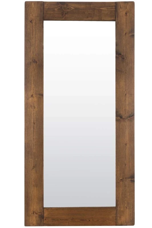 MirrorOutlet Natural Solid Wood Wall Mirror ,Silver,6Ft X 3Ft (183cm X 91cm), 183x91,Large