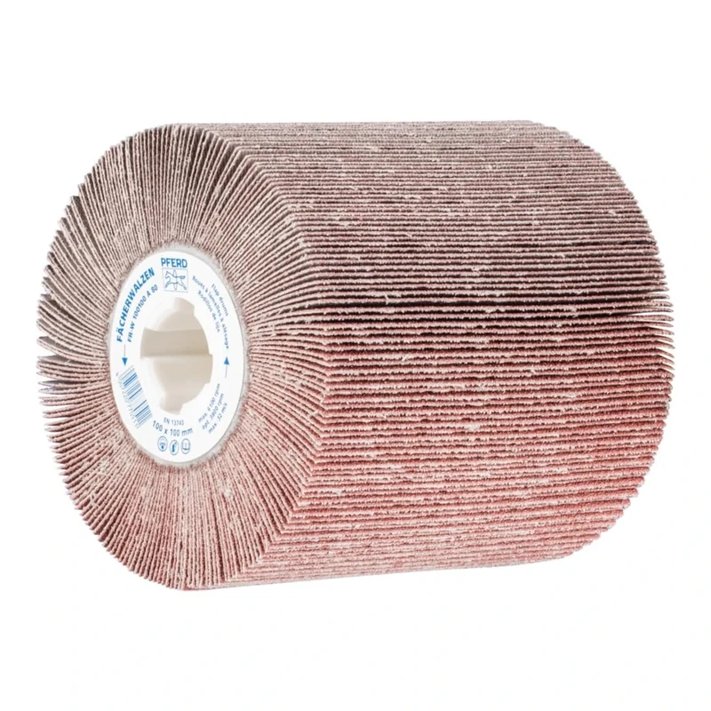 PFERD 44783080 Flap Drums for W 100100 A 80 - Silver Aluminium Oxide Very Fine Grit - Compatible with Angle Grinder