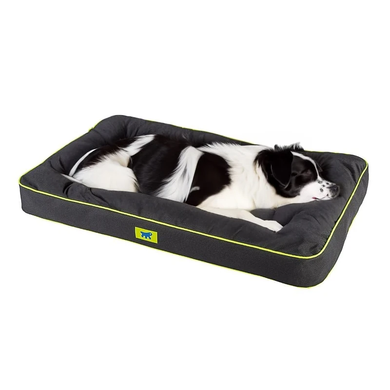 Ferplast Dog Mat - Orthopedic Dog Bed Large - Machine Washable - Dog Mattress - Waterproof & Scratchproof - Removable Padding - Soft Dog Bed - Polo - 95 x 60 x h 8 CM, L, BLACK