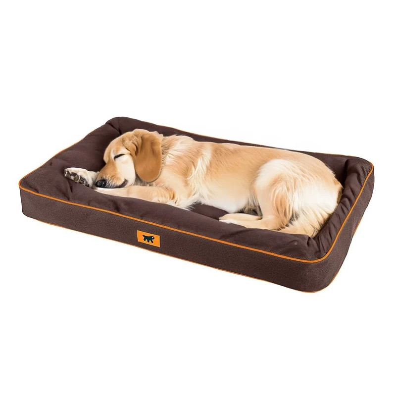 Ferplast Dog Mat - Orthopedic Dog Bed Extra Large - Machine Washable - Dog Mattress - Waterproof & Scratchproof - Removable Padding - Soft Dog Bed - Polo - 110 x 70 x h 8 CM, XL, BROWN