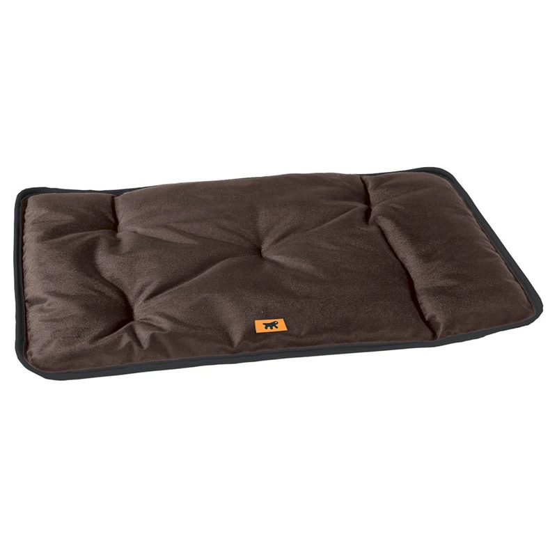 Ferplast Dog & Cat Mat - Washable Dog Bed - Waterproof & Scratchproof - Soft Mat for Cars, Kennels & Baskets - Jolly - 98 x 65 CM, L, BROWN - Image 1