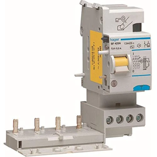 Hager BF425N Differential Block Type A, for M/N, 4P, 25A, 300mA
