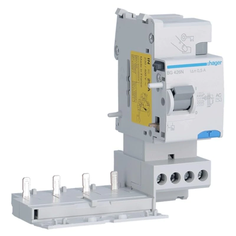 Hager Type ac Differential Block Type AC 500ma 4-Pole 25a