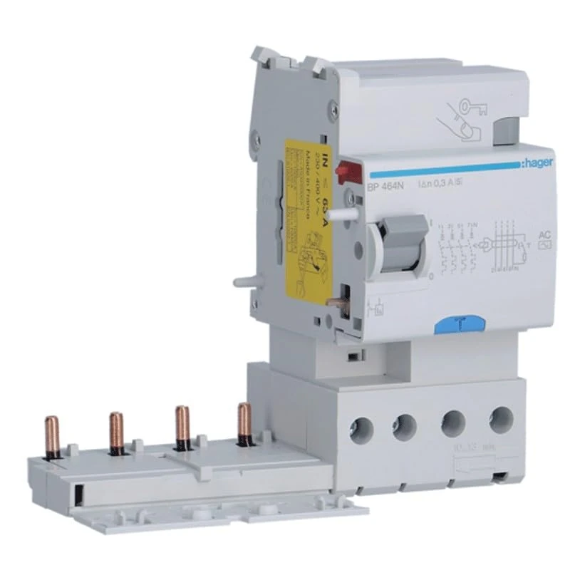 Hager BP464N Differential Block Type AC, Selective, 4P, 63A, 300mA
