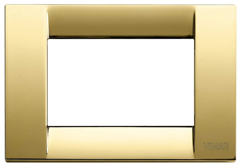 Vimar idea Series - Classic 3-Module Cover Plate Metal Shiny Gold