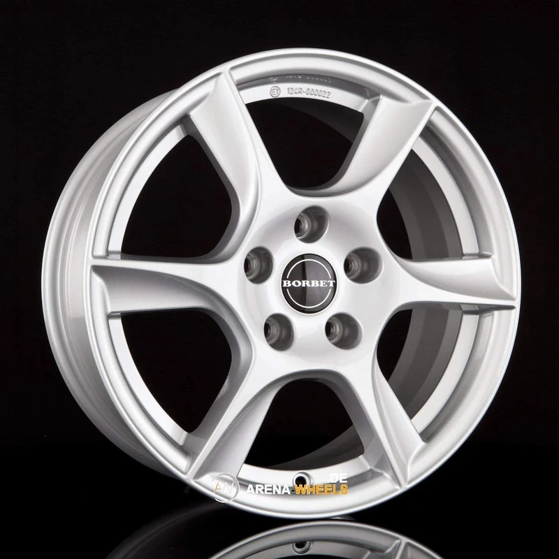 Borbet TL4 5 x 14 ET 35 Bolt Circle 4 x 100 Hub Centering 57.06 TL4 50435100457.06BS/T, Brilliant Silver