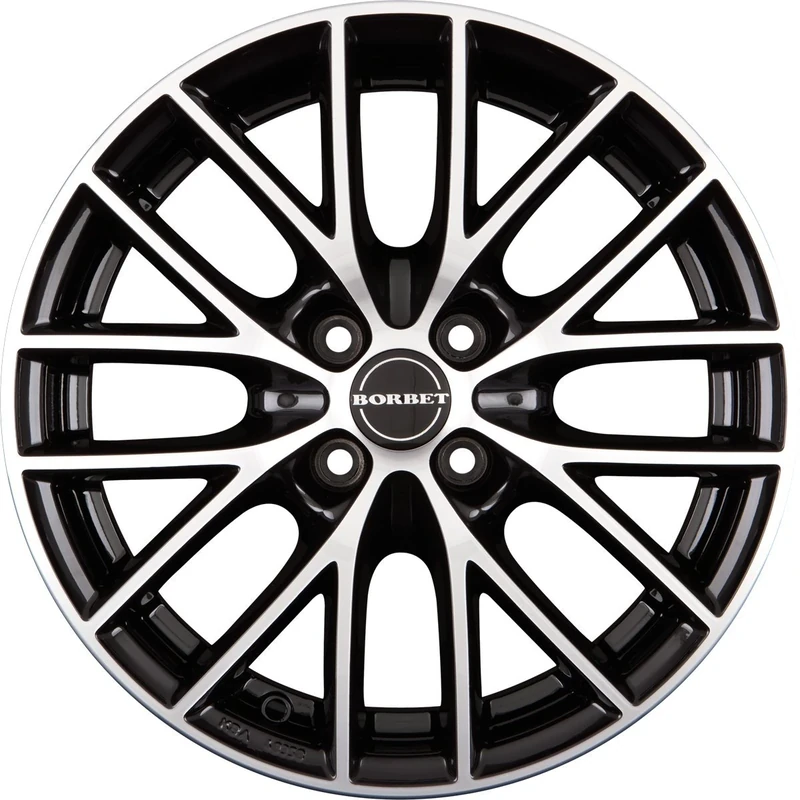 Borbet BS4 7 x 16 ET 42 Bolt Circle 4 x 108 Hub Centering 72.5 BS4 70642108472.5BP, Black Polished