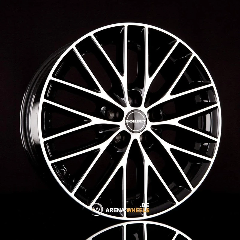 Borbet BS5 7.5 x 17 ET 50 Bolt Circle 5 x 114.3 Hub Centering 72.5 BS5 75750114.3572.5BP, Black Polished