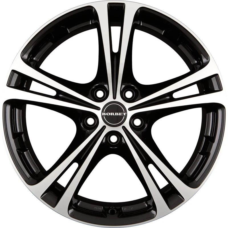 Borbet x L 7.5 x 17 ET 35 Bolt Circle 5 x 100 Hub Centering 64.1 x L 75735100564.1BP, Black Polished