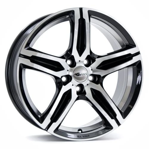 Brock B29 7.5 x 17 ET 35 Bolt Circle 5 x 120 Hub Centering 72.6 580070753, Black Front-Polished