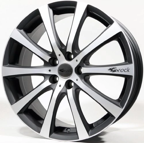 Brock – 4 X 7.5 J B21 R17 Matte Black Polished PCD 5 x 112 Et35 66.6 CB Papers Alloy Adjustment