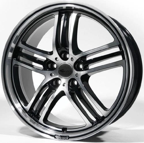 Brock B27 8 x 18 ET 38 Bolt Circle 5 x 114 Hub Centering 72.6 580070491, Black Front-Polished