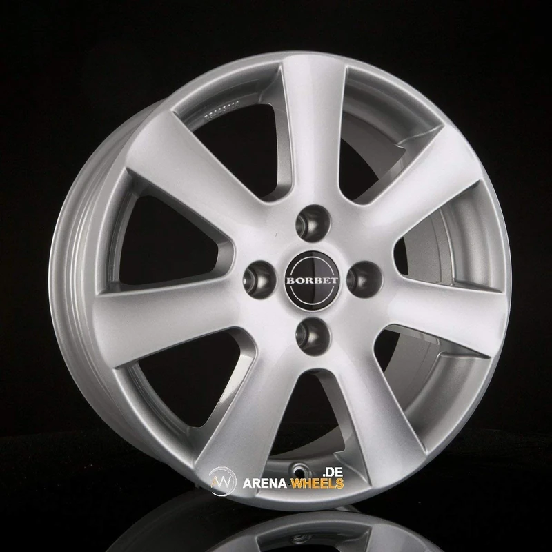 Borbet CA 6.5 x 15 ET 24 Bolt Circle 4 x 108 Hub Centering 72.5 CA 65524108472.5KS, Crystal Silver