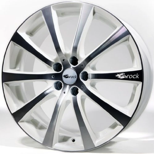 Brock B21 7.5 x 17 ET 35 Bolt Circle 5 x 100 Hub Centering 63.4 580070015, White-Pearl Front-Polished