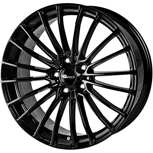 Brock B24 8 x 18 ET 48 Bolt Circle 5 x 112 Hub Centering 66.6 580070399, Black Painted