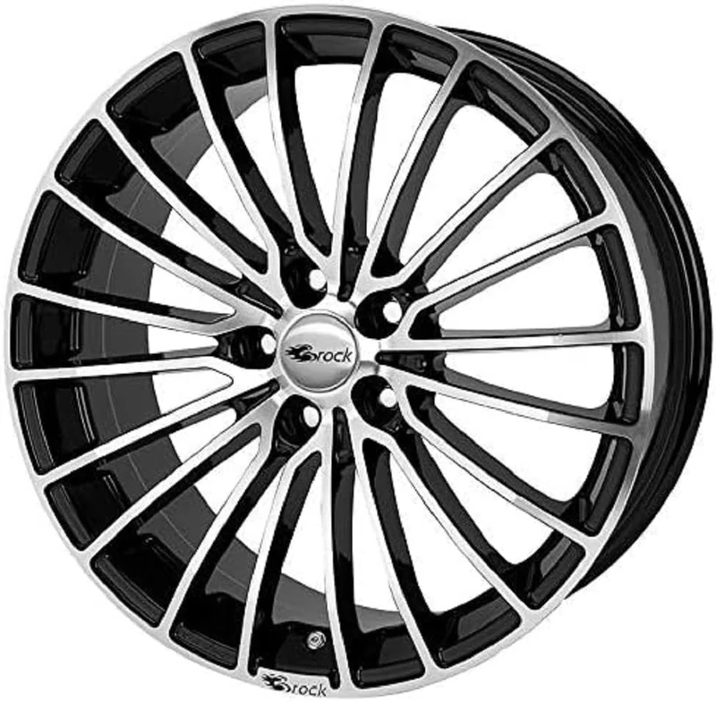 Brock – 4 X B24 7J R17 Black Polished PCD 4 x 108 ET25 65.1 CB Papers Alloy Determined