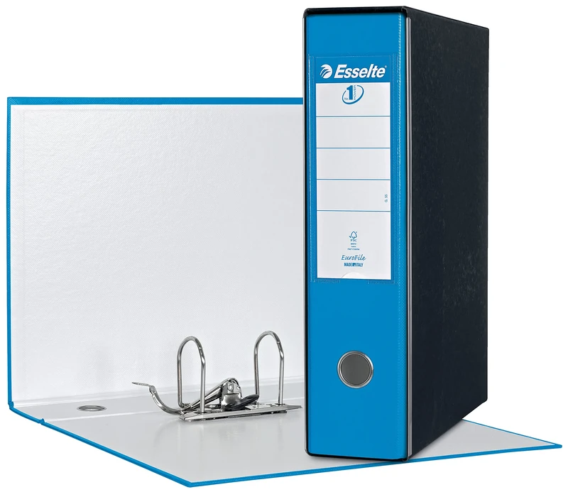 Esselte – RACCOGLITORE EUROFILE with Lever Mechanism Plastic Coated Cardboard,Blue,8 cm