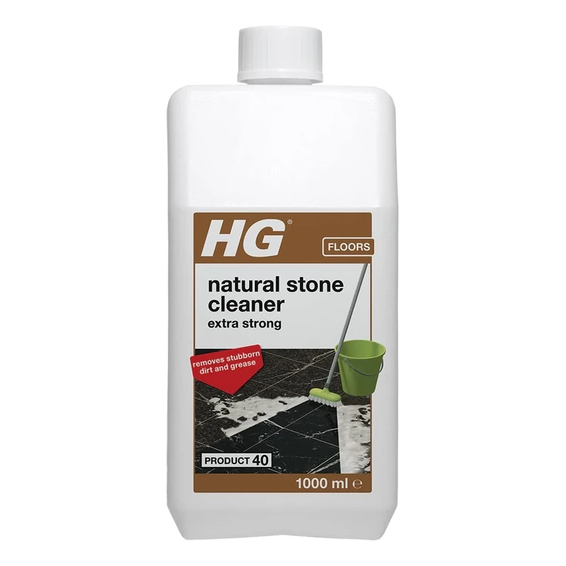 HG Natural Stone Cleaner Extra Strong, Removes Grease & Dirt, Shine Restoring Stone Floor Cleaner with Polish for Natural Stone & Marble Tiles – 1 Litre
