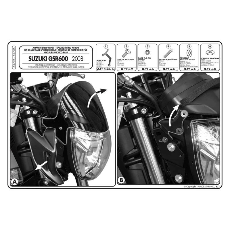 GIVI A170A Screen Mounting Kit