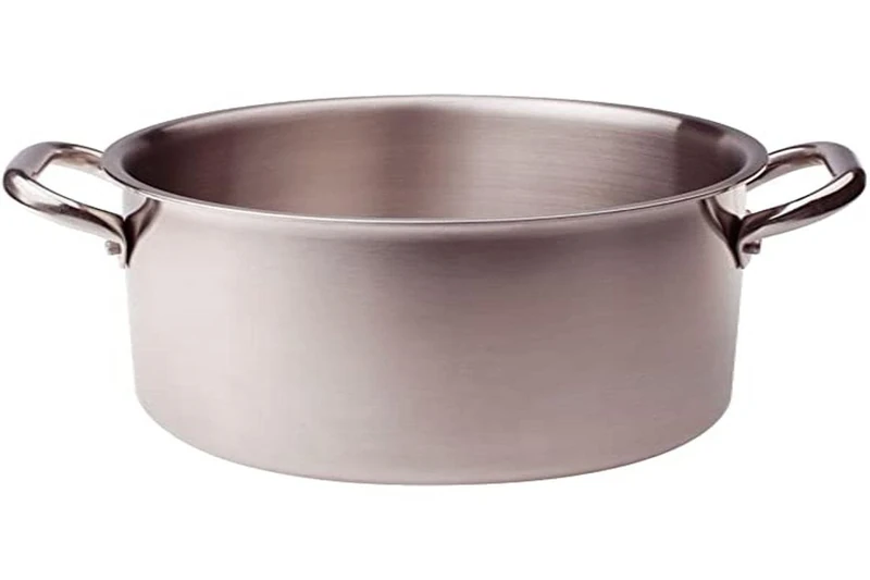 Pentole Agnelli ALIX104ALIN16 High Casserole with 2 Steel Handles, Aluminum-Steel Trilaminate for Induction, 16 cm