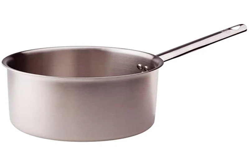 Pentole Agnelli ALIX105ALIN16 High Casserole with Steel Handle, Aluminum-Steel Trilaminate for Induction, 16 cm