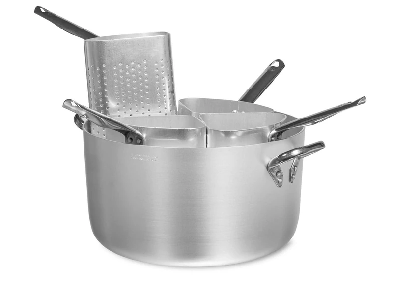 Pentole Agnelli Professional Aluminium 3 Mm. Saucepot With 4 Deep Segment Colanders, Diameter 40 Cm.