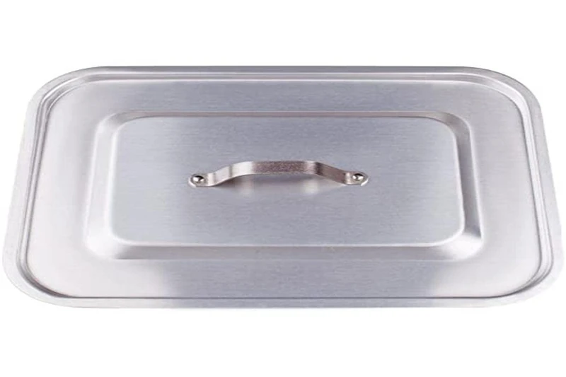 Pentole Agnelli Professional Aluminium 3 Mm. Flat Rectangular Lid with Round Angles, Diameter 65 Cm, Silver, 65 x 43 cm