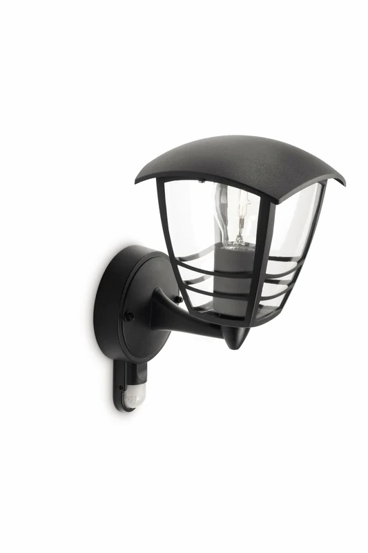 Philips myGarden Creek Outdoor Wall Light with Motion Sensor (Requires 1 x 60 W E27 Bulb), 220-240V, Black