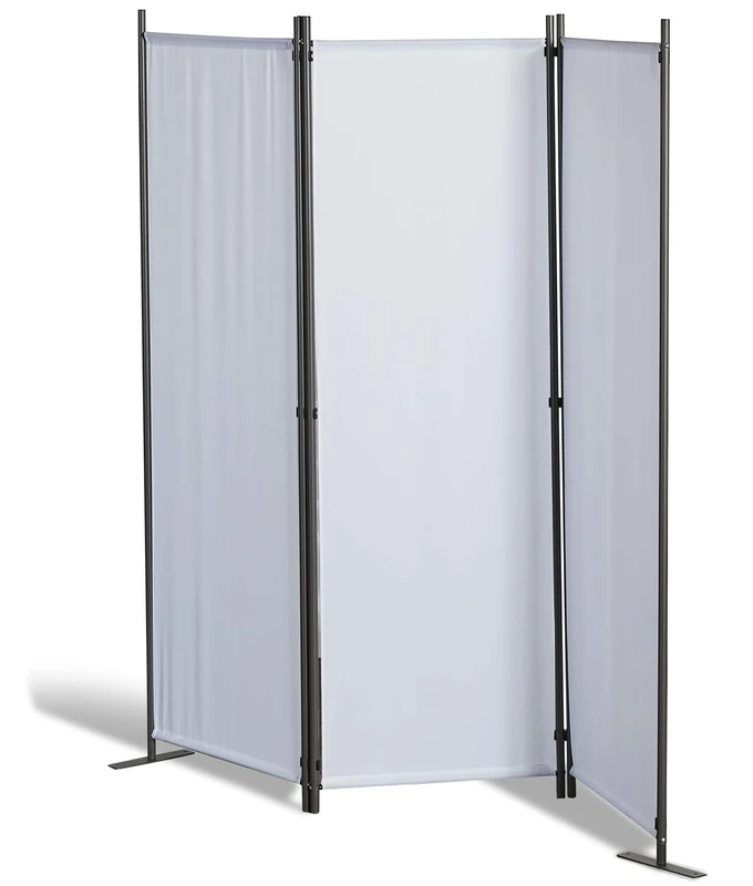 GRASEKAMP Qualität seit 1972 Partition Wall 165 x 170 cm 3-Piece White Screen Room Divider Privacy Screen