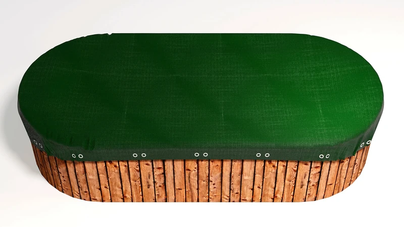 GRASEKAMP Qualität seit 1972 84215 Tarpaulin for Pool Oval 800 x 400 cm Tarpaulin Dimensions 880 x 480 cm Summer Winter Green - Image 1