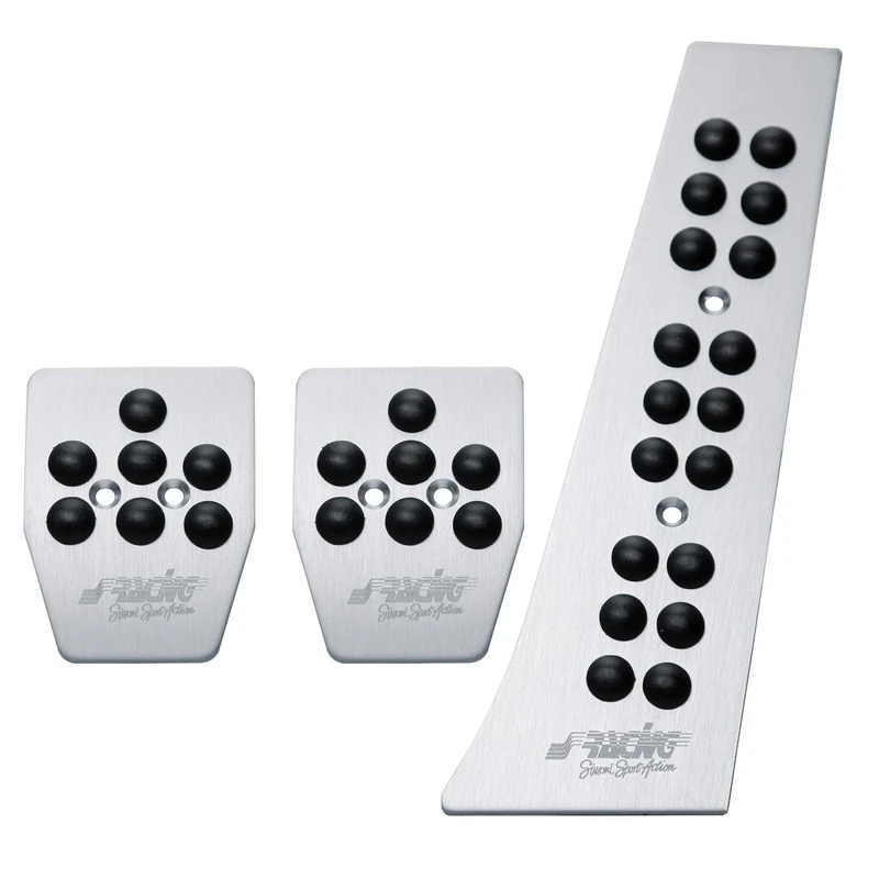 Simoni Racing 813/PW Special Chrome Aluminium Pedals with Nonslip Rubber, Black Rubber, Set of 3