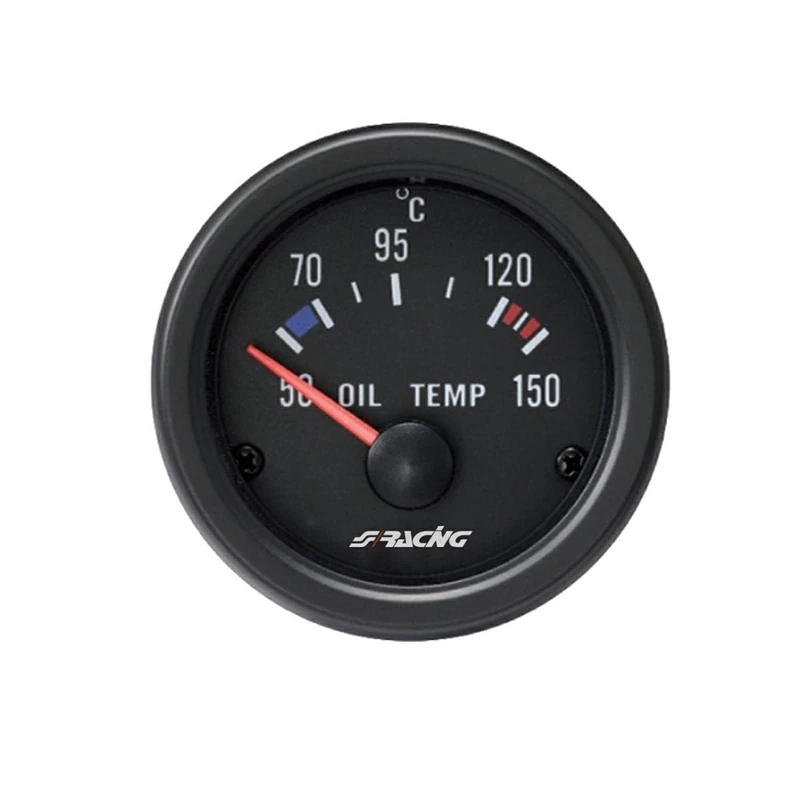 Simoni Racing OT/B Electrical Oil Temperature Gauge with Sensors, Black Background