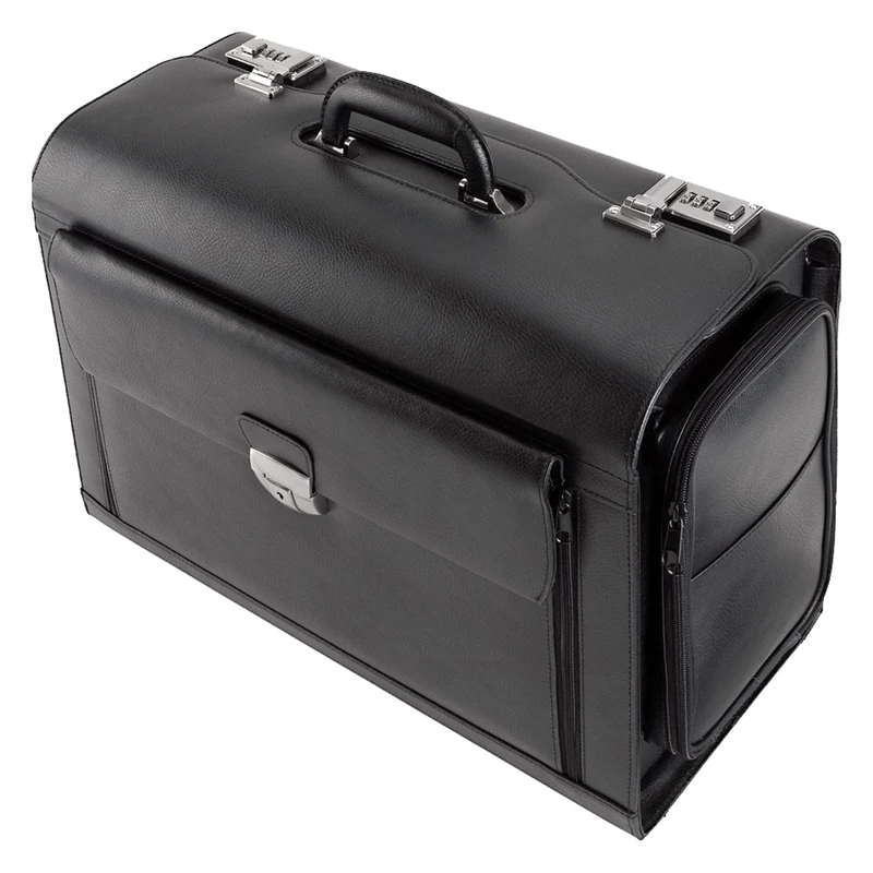 Alassio 949728 - Black Leather Pilot Briefcase - Image 1
