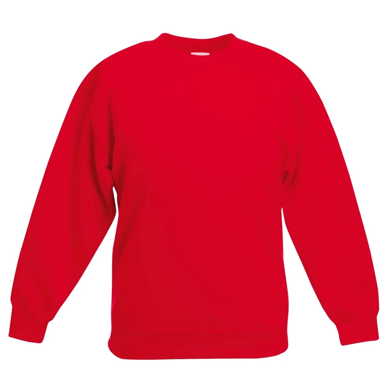 Fruit of the Loom Unisex Kids Set-In Classic Set-In Long Sleeve Sweater, Red (Rot - Rot), 7/8 years