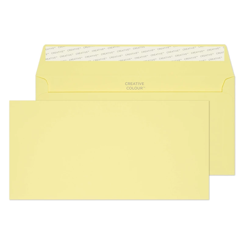Blake Creative Colour DL+ 114 x 229 mm 120 gsm Peel & Seal Wallet Envelopes (216) Lemon Yellow - Pack of 500