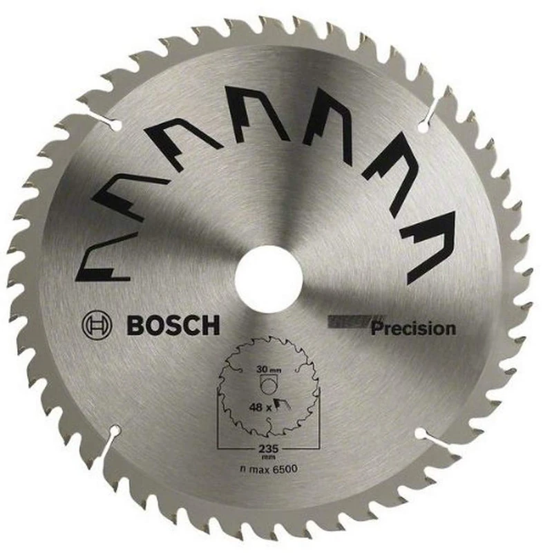 Bosch 1x Circular Saw Blade Precison (for Wood, Ø 235 x 2.5/1.5 x 30/25 mm, 48 Teeth, ATB, with 1x Reduction ring 25 mm, Accessories for Circular Saws)